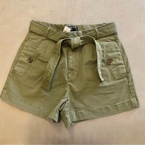 Banana Republic Olive Tie-Waist Utility Shorts